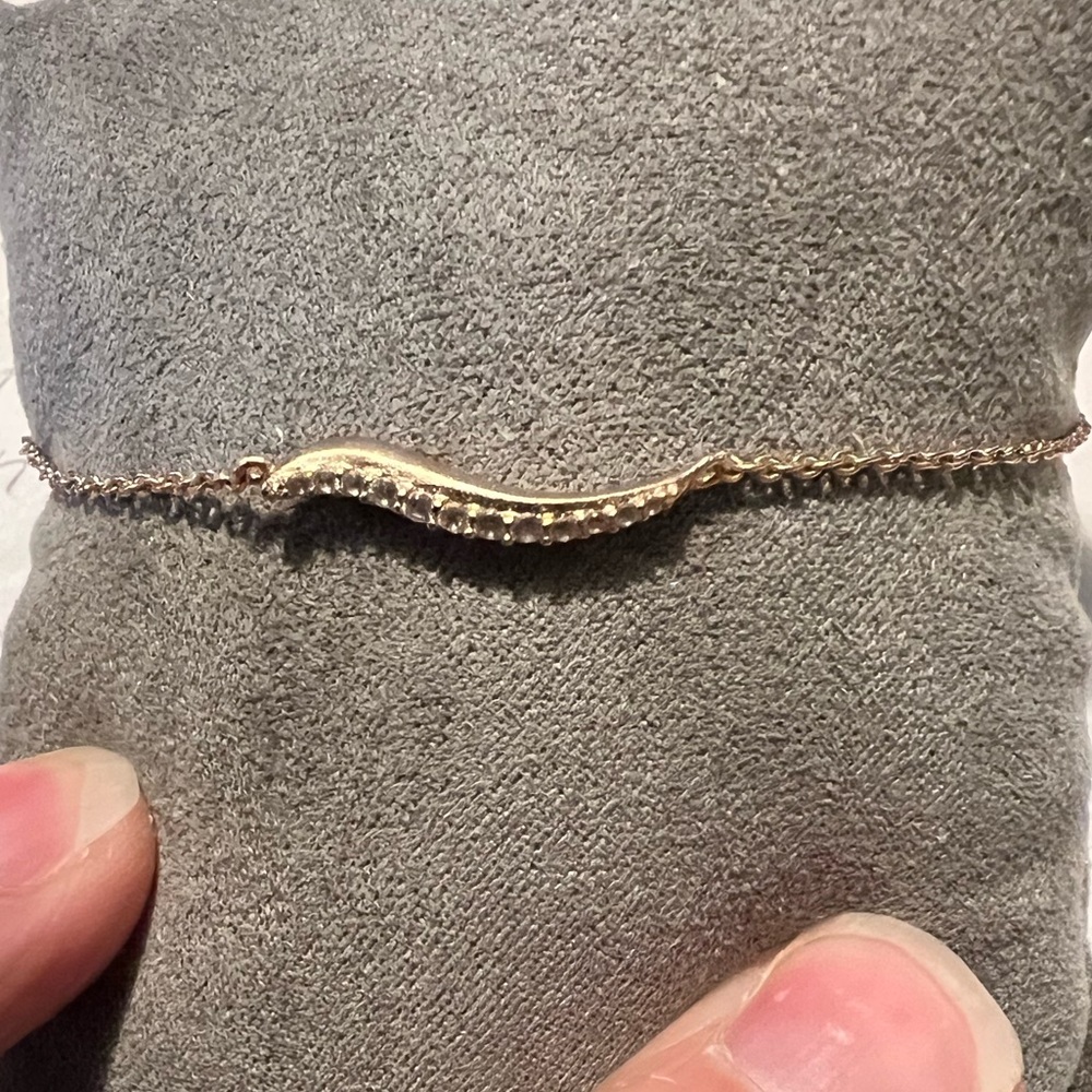 Kendra Scott NWT rose gold tone Jemmina 7” bracelet with CZ.